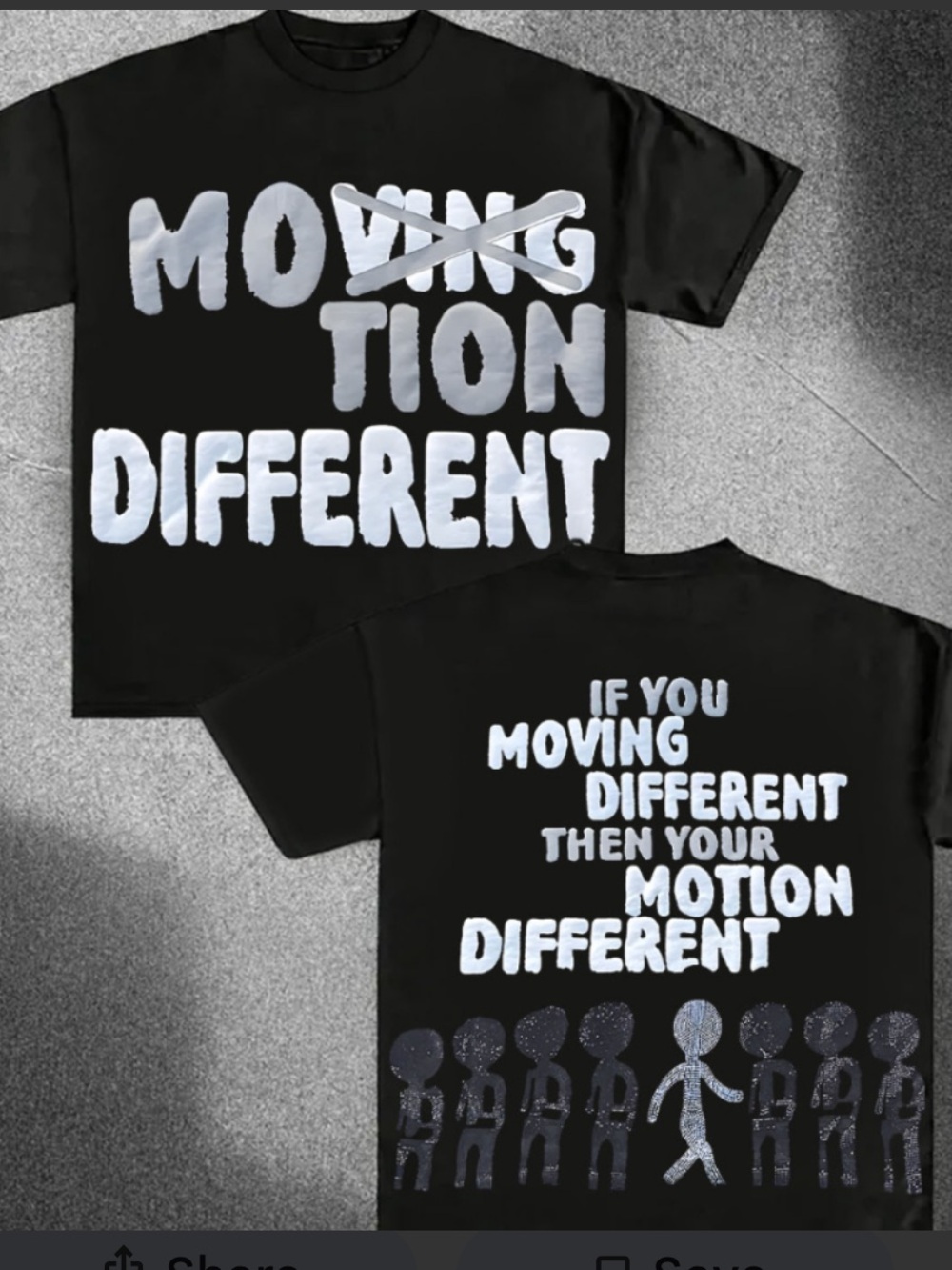 Cotton Heritage Black Graphic Tee "Different" Slogan SIZE SMALL NWOT